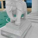 宝鸡 白麻花岗岩动物异形石雕-大象