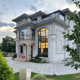 宝鸡 白麻花岗岩私人别墅干挂石材豪华定制