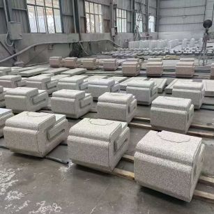 宝鸡 白麻花岗岩异形加工-石凳，坐凳