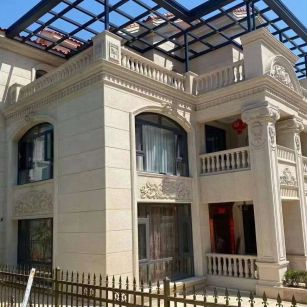 宝鸡 黄金麻花岗岩荔枝面别墅外墙干挂