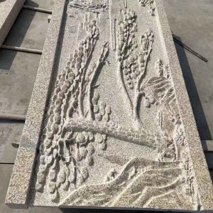 宝鸡 黄金麻雕刻板浮雕迎客松