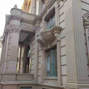 宝鸡 黄金麻花岗岩光面别墅外墙干挂施工完成