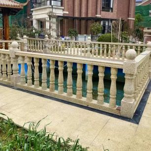 宝鸡黄金麻花岗岩石材栏杆，扶手，将军柱，花瓶柱