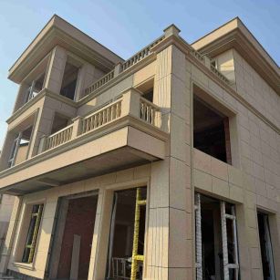 宝鸡 黄金麻花岗岩石材荔枝面外墙干挂效果展示