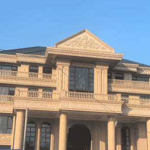 宝鸡黄金麻别墅外墙干挂石材效果示例