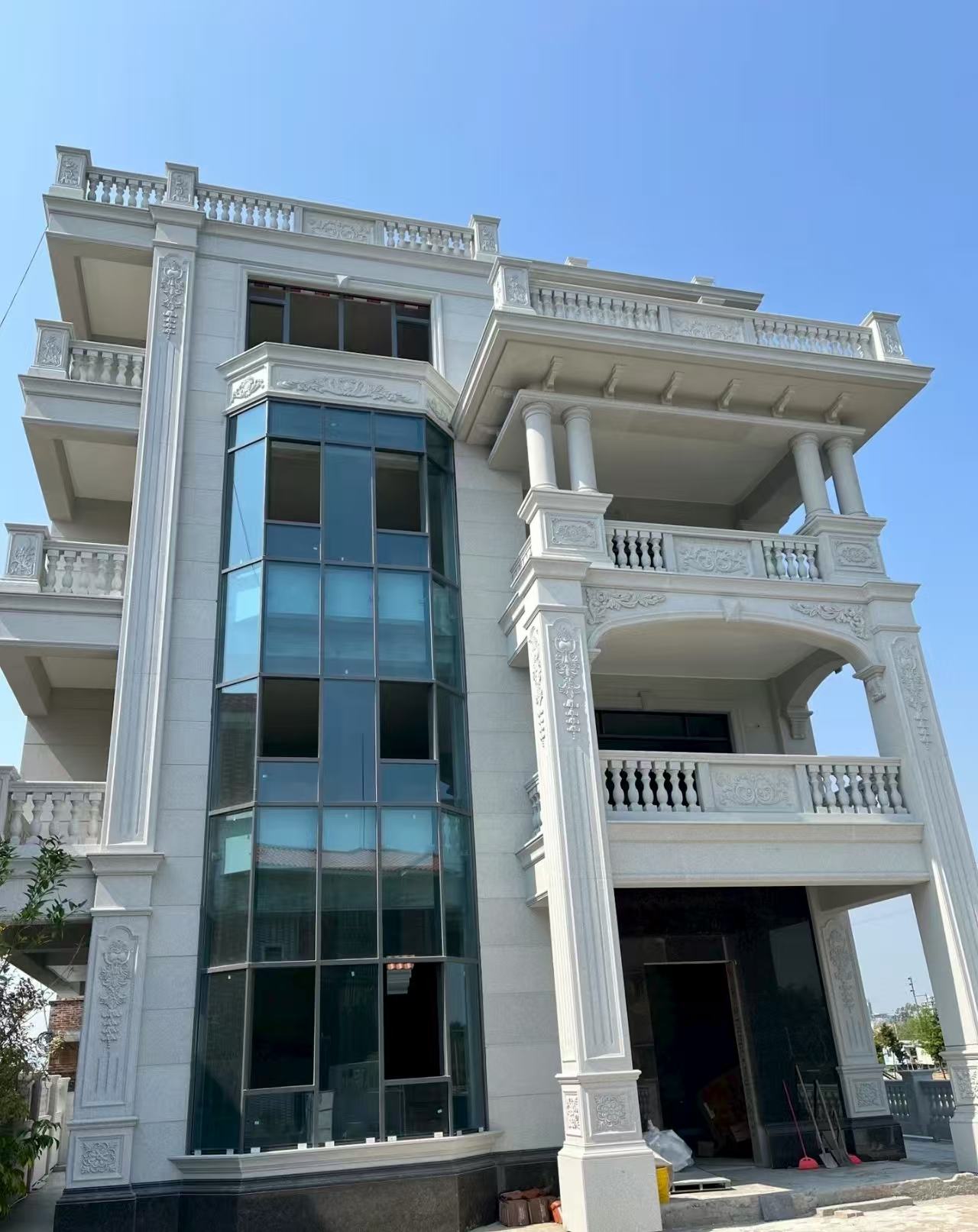 宝鸡 白麻花岗岩别墅外墙干挂效果展示