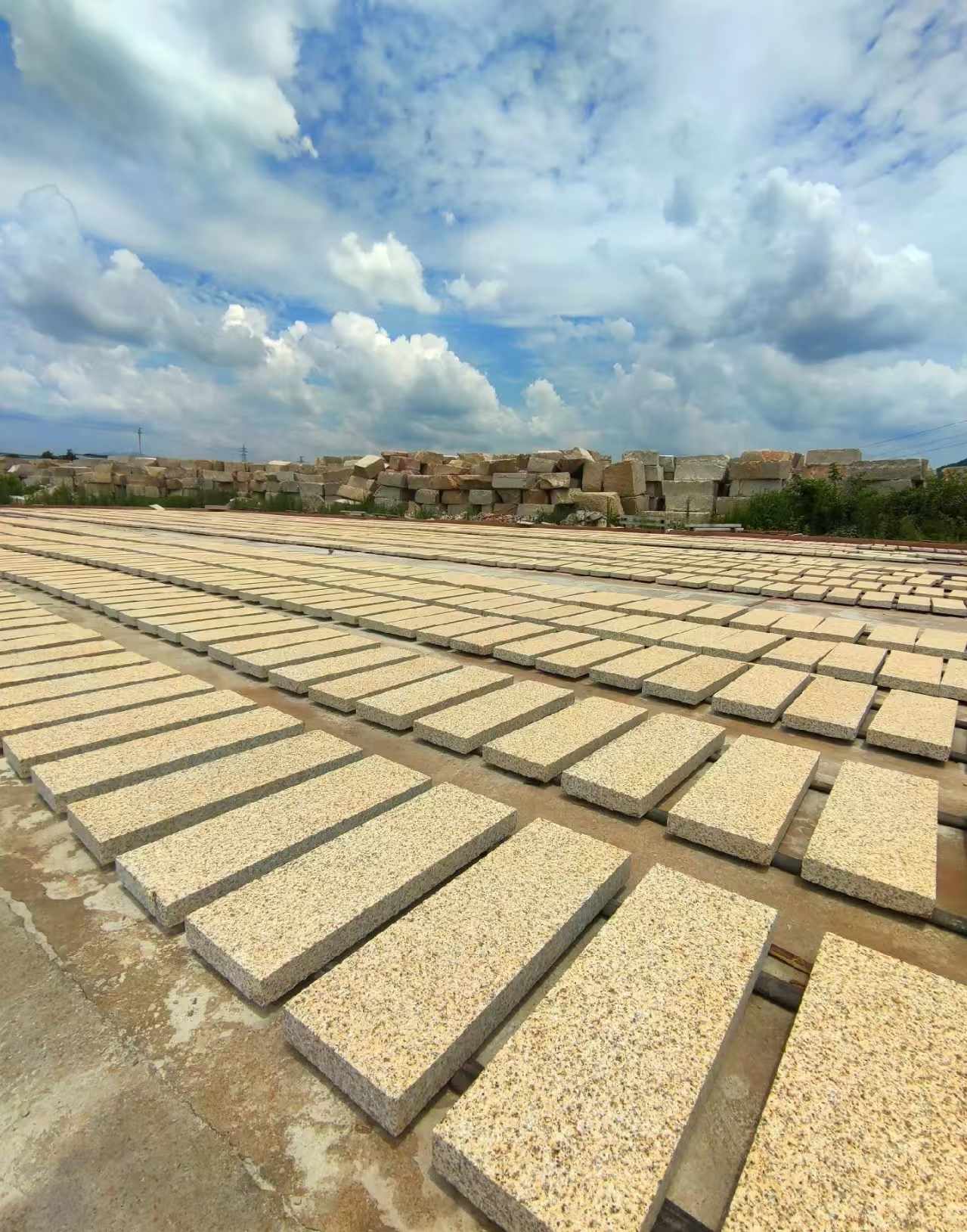宝鸡 黄金麻荔枝面花岗岩石材地铺石防护中