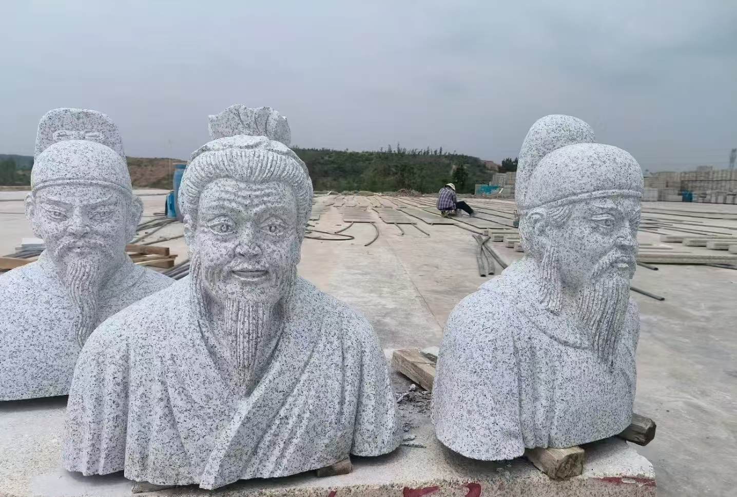 宝鸡 白麻花岗岩石材人物立体雕刻