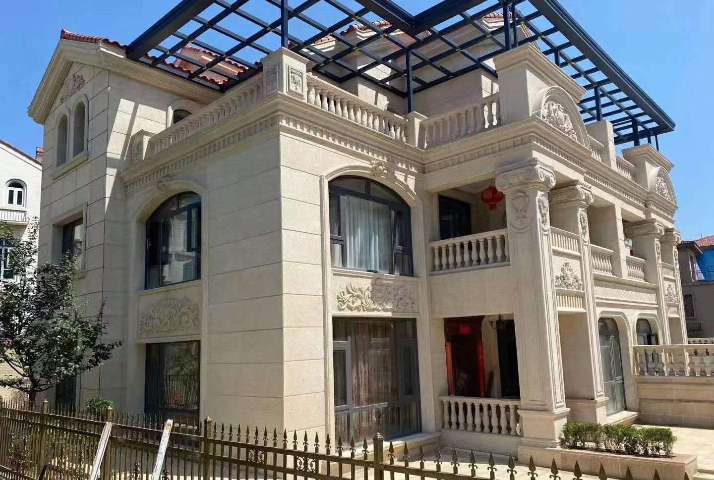 宝鸡 黄金麻花岗岩荔枝面别墅外墙干挂