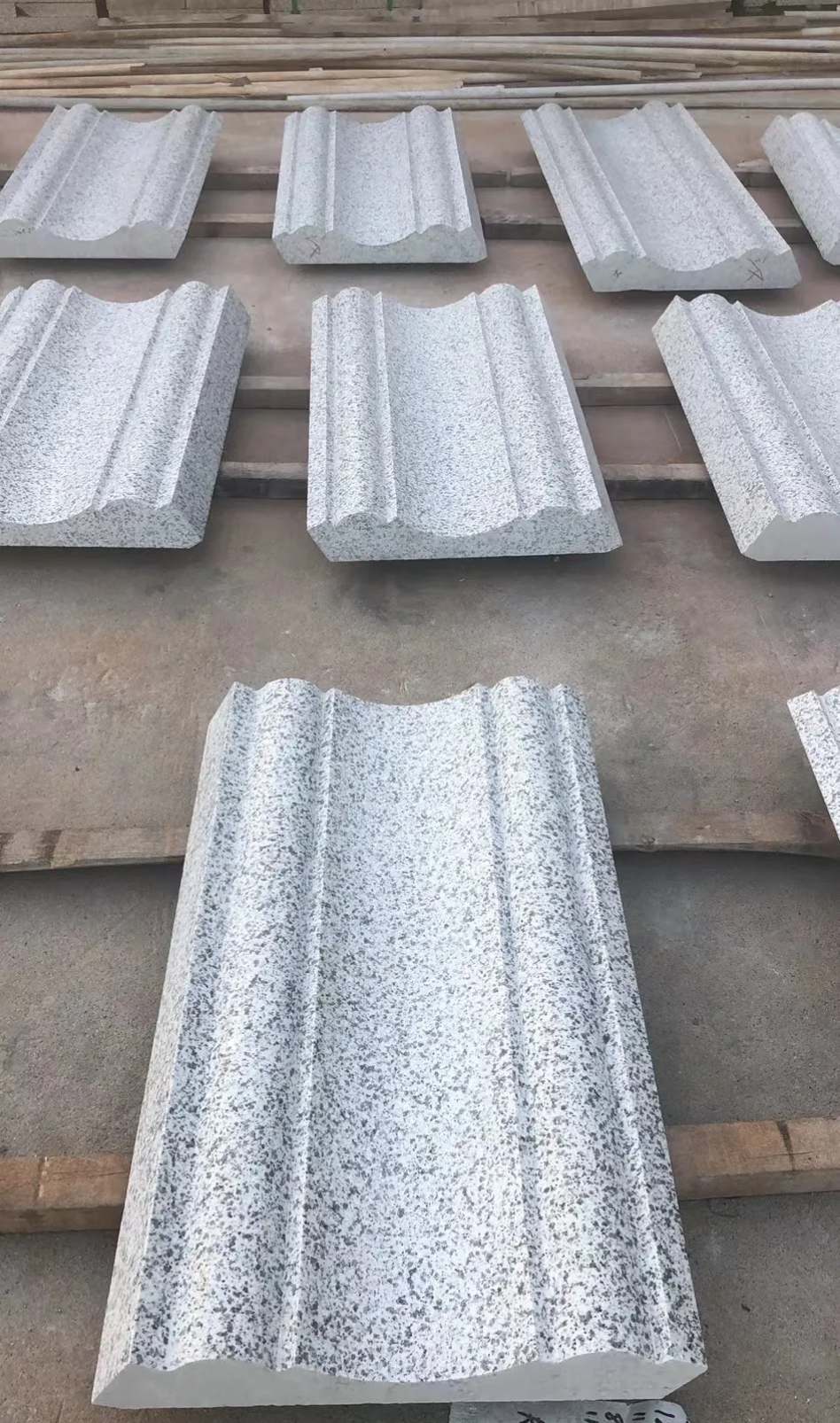 宝鸡 白麻花岗岩光面别墅线条