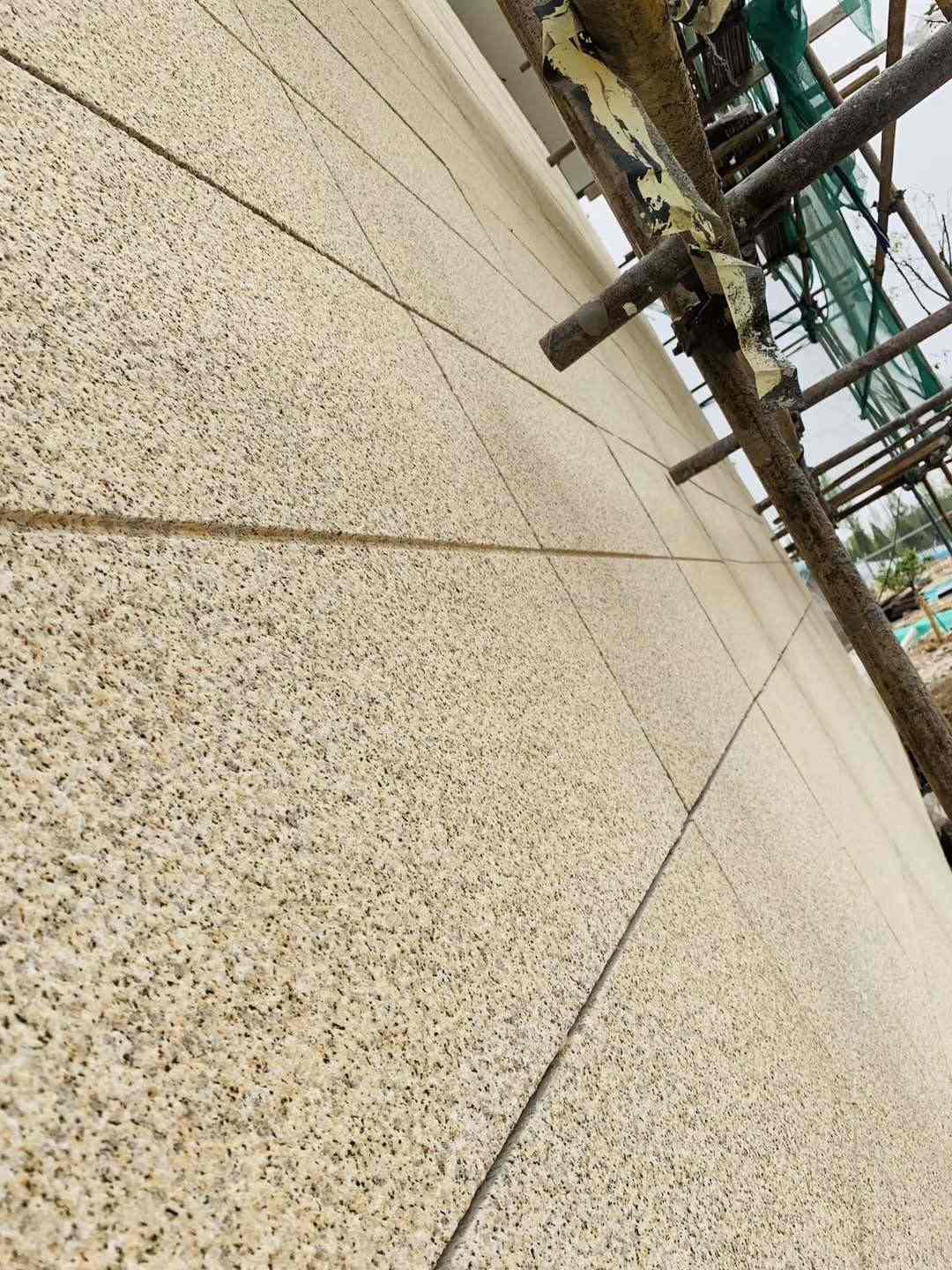 宝鸡 黄金麻花岗岩荔枝面外墙干挂石材效果示例